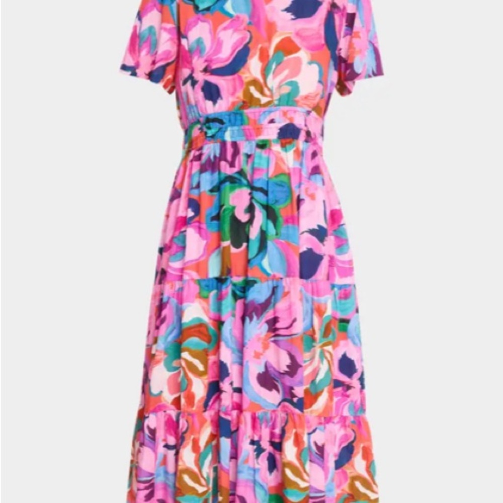 Johnny Was Floral Pink, Blue and Green Dress